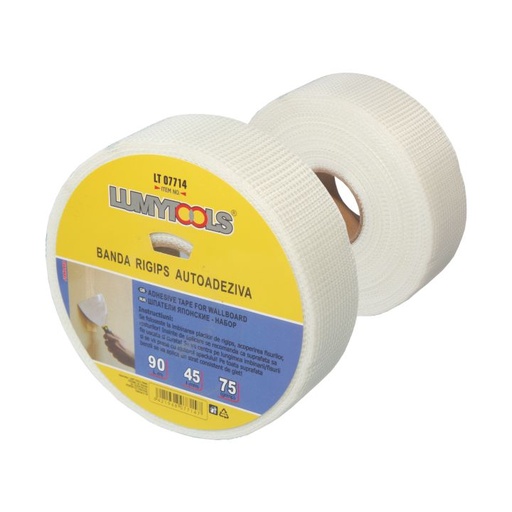[P001034] Bandă ﬁbră de sticlă pentru gipscarton, 45 mm x 45 m