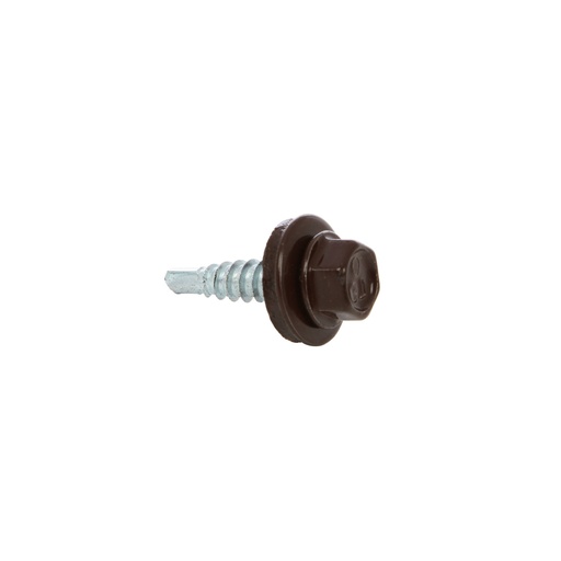 [P001056] Șurub autoforant cu cap HEX 4,8 x 19 mm, șaibă EPDM Ø14 mm, RAL 8017, prindere pe metal, 250 buc