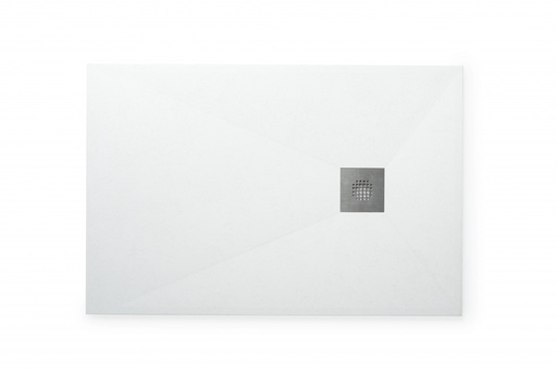 [P001099] Cădiță de duș dreptunghiulară slim Alux Stone, White (9003), 120x80 cm