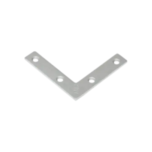 [P001114] Colțar/vinclu din oțel zincat plat perforat pentru mobilă 50x50x10x2 mm