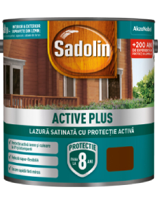 [P001125] Lazură satinată Sadolin Activ plus pe bază de dispersie apoasă acrilică teak, 0.75 l