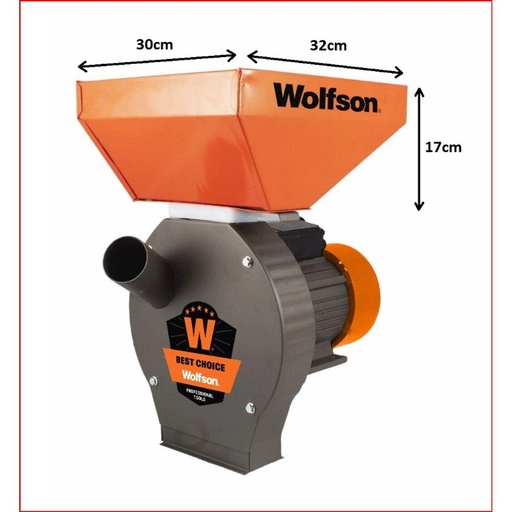 [P001617] WOLFSON - Moara pentru cereale si stiuleti de porumb MCR-1- 2700W