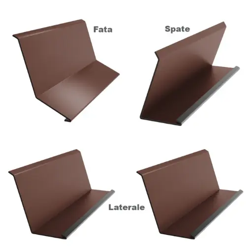 [P001204] Set cos fum, 4 piese, maro (RAL 8017), mat, 0.4 mm
