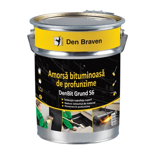 [P001259] Grund S6, amorsă bituminoasă de profunzime Den Braven pe bază de solvenți, 19 kg