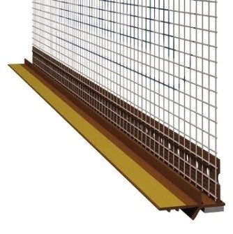 [P001359] Profil PVC cu plasă și bandă de etanșare fereastră, maro 6x2500 mm