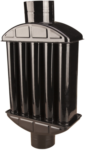 [P001529] Burlan recuperator căldură tip radiator negru, Ø120 mm