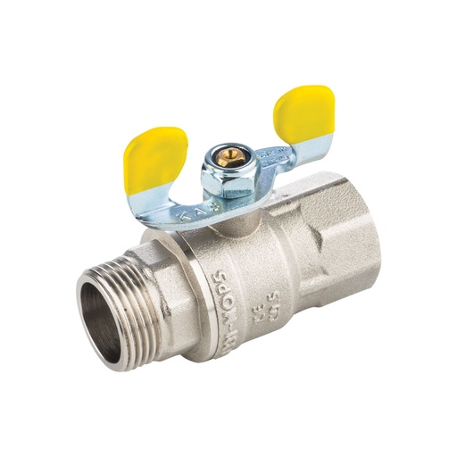 [P001733] Robinet de gaz cu mâner fluture, fi-fe, 1/2”