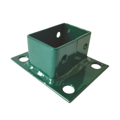 [P002197] Tălpi pentru stâlpi de gard, RAL 6005, compatibil teava 60x40 mm, baza 80x100 mm