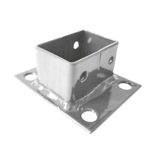 [P002224] Tălpi pentru stâlpi de gard, zincat, compatibil teava 60x40 mm, baza 80x100 mm