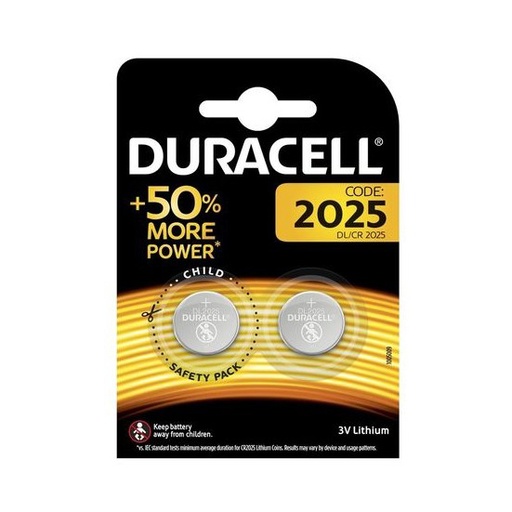 [P002259] Baterii specialitate, DURACELL DL/CR2025, Lithiu, 2 buc