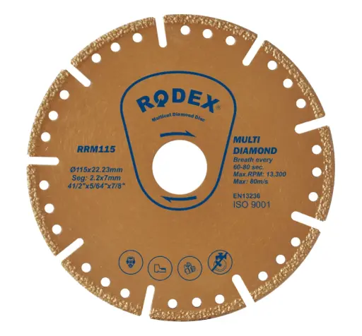 [P002328] Disc de tăiere Rodex univresal ultrarapid diamantat, 115x20/22.23 mm