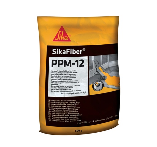 [P002488] Fibre din polipropilenă pentru armare mortar și beton, SikaFiber PPM-12, alb, 600 g, interior/exterior