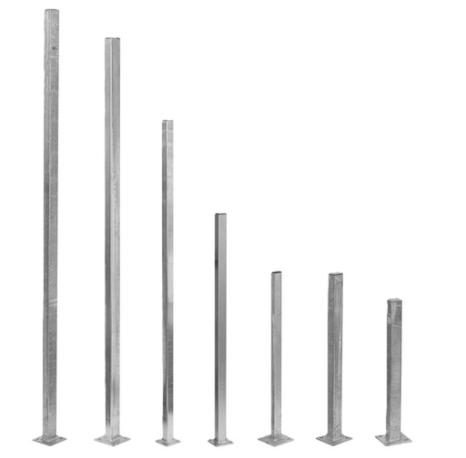 [P002489] Stalp zincat gard 200 cm, 60x40x1.5mm, baza (talpa) 100x120x6 mm, include capac