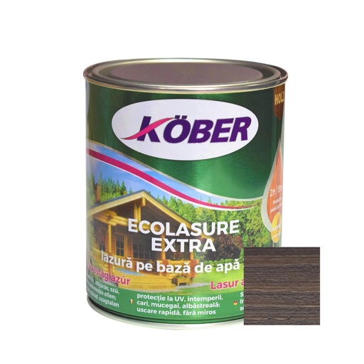 [P002626] Lazură Kober Ecolasure Extra 3 in 1 pe bază de apă stejar gri, 0.75 l