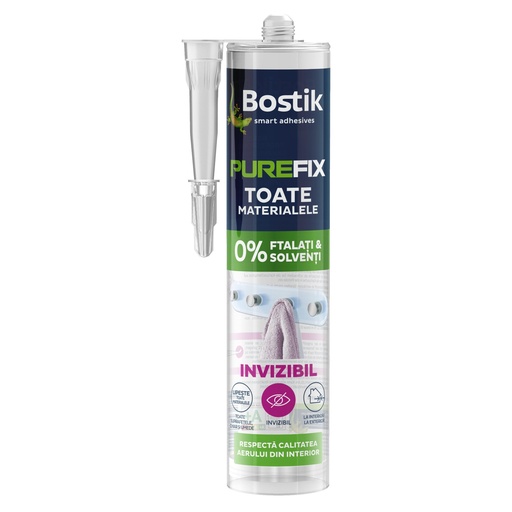 [P002655] Silicon adeziv pentru suprafete multiple, Bostik Purefix invizibil, 290 ml
