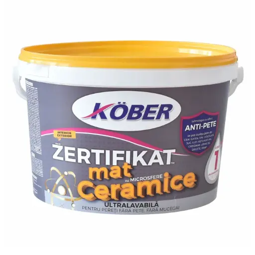 [P009805] Vopsea ultralavabilă mat albă Zertifikat cu microsfere ceramice, interior/exterior, 3 l