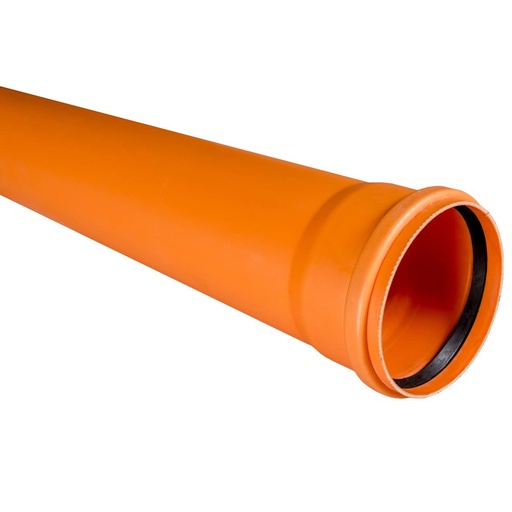 [P010048] Țeavă canal PVC multistrat SN4 cu mufă inel, Ø 110x2.2 mm, 4 ml
