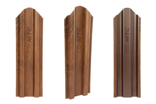 [P010776] Şipcă gard metalică standard, nuc-lucios RAL 8019, 1700x90x0.40 mm